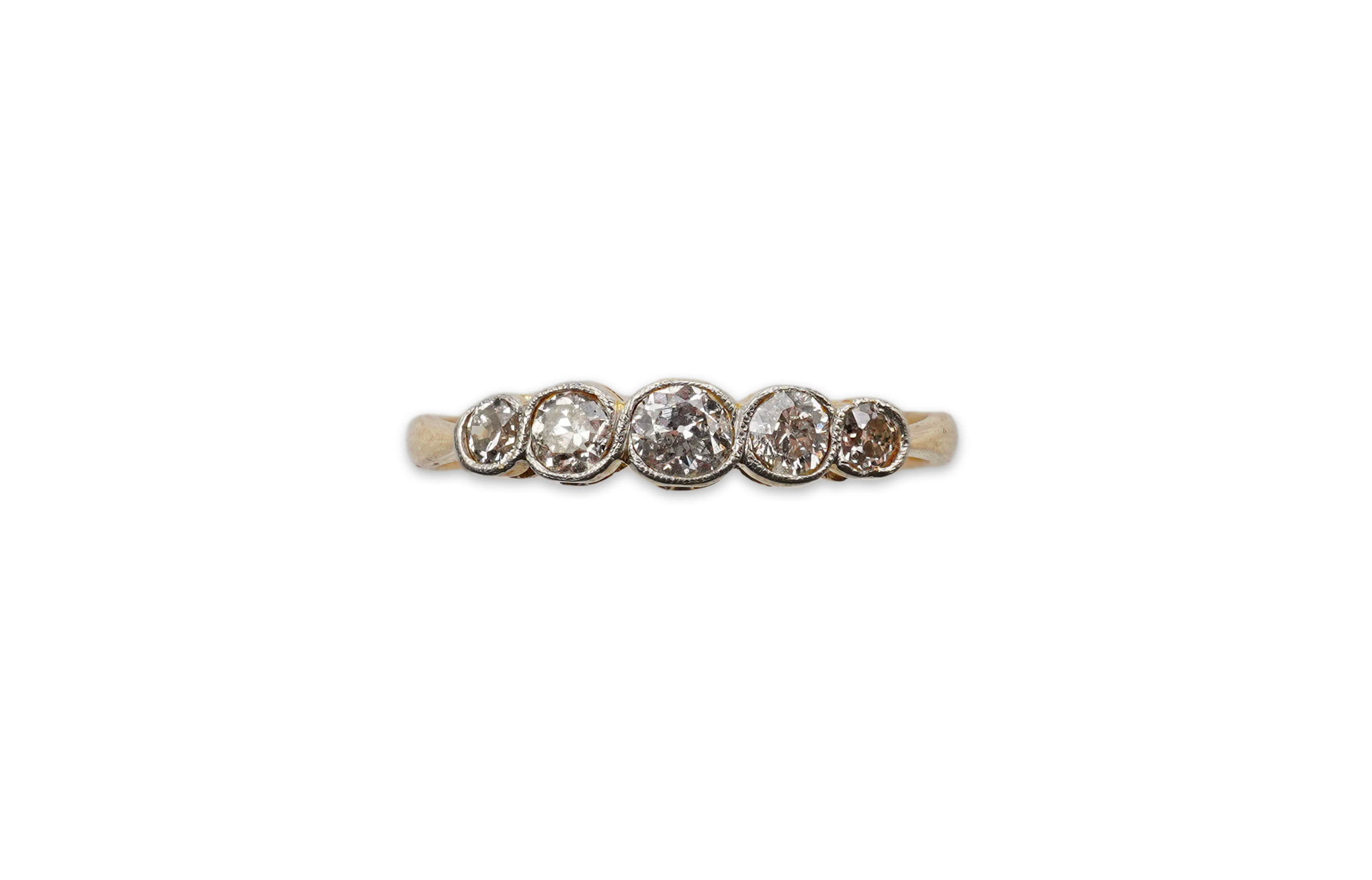 A five-stone diamond ring, early 20th century